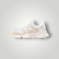 NDO Clothing New Balance U9060 Sneaker in Toasted Sesame und Sea Salt mit Mesh, Wildleder und Animal-Print-Details.