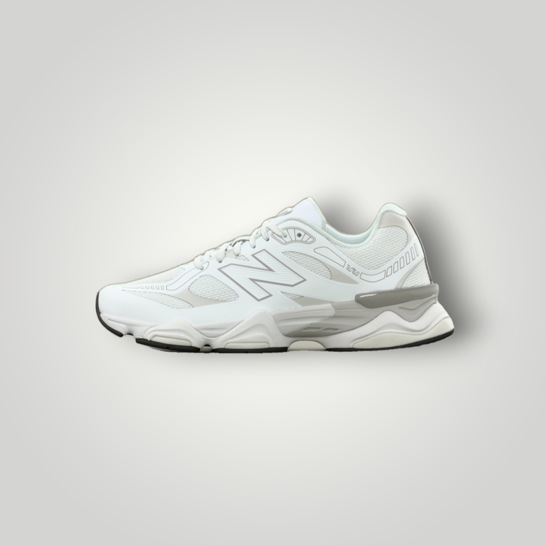 NDO Clothing New Balance U9060 Sneaker in Weiß und Grau aus Mesh und Wildleder mit Abzorb-Dämpfung
