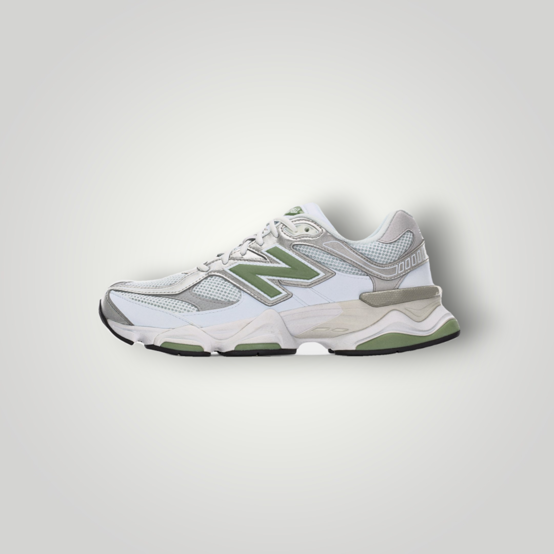 NDO Clothing New Balance U9060 Sneaker in Weiß und Oregano-Grün mit Mesh-Obermaterial und markantem N-Logo