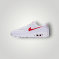 NDO Clothing Nike Air Max 90 Sneaker in Weiss und Rot mit Mesh-Obermaterial und sichtbarer Air-Dämpfung