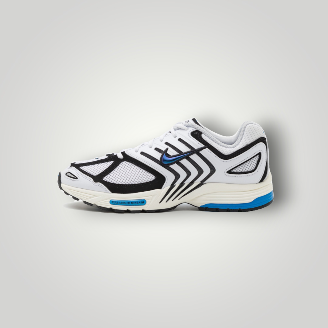 NDO Clothing Nike Air Pegasus 2005 Sneaker in Weiß, Blau und Schwarz aus Mesh und Kunstleder mit flacher Sohle