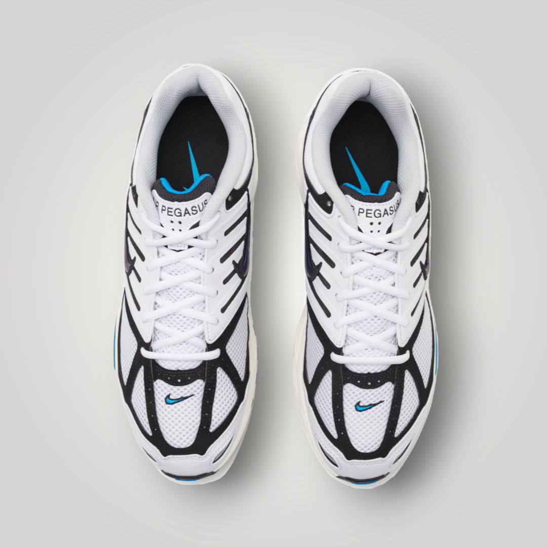 NDO Clothing Nike Air Pegasus 2005 Sneaker in Weiss, Blau und Schwarz mit Mesh-Obermaterial und Schnürung