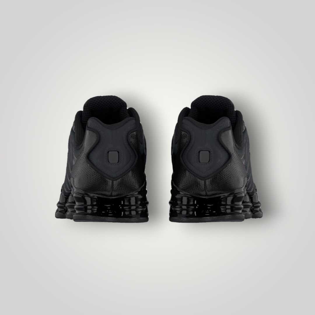 NDO Clothing Nike Shox TL Sneaker in Anthrazit und Schwarz mit markanter 4-Säulen-Dämpfung, Rückansicht