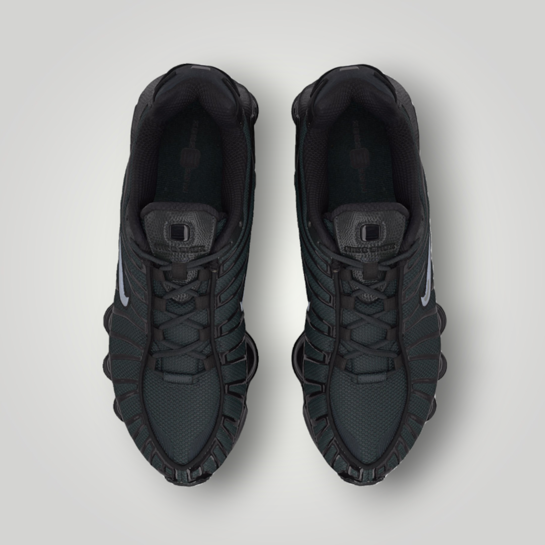 NDO Clothing Nike Sportswear SHOX TL Sneaker in Anthrazit und Schwarz mit Mesh-Obermaterial und markanter Dämpfung