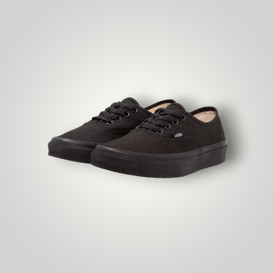 NDO Clothing Vans Authentic Low-Top Sneaker aus schwarzem Canvas mit Schnürung und robuster Gummisohle