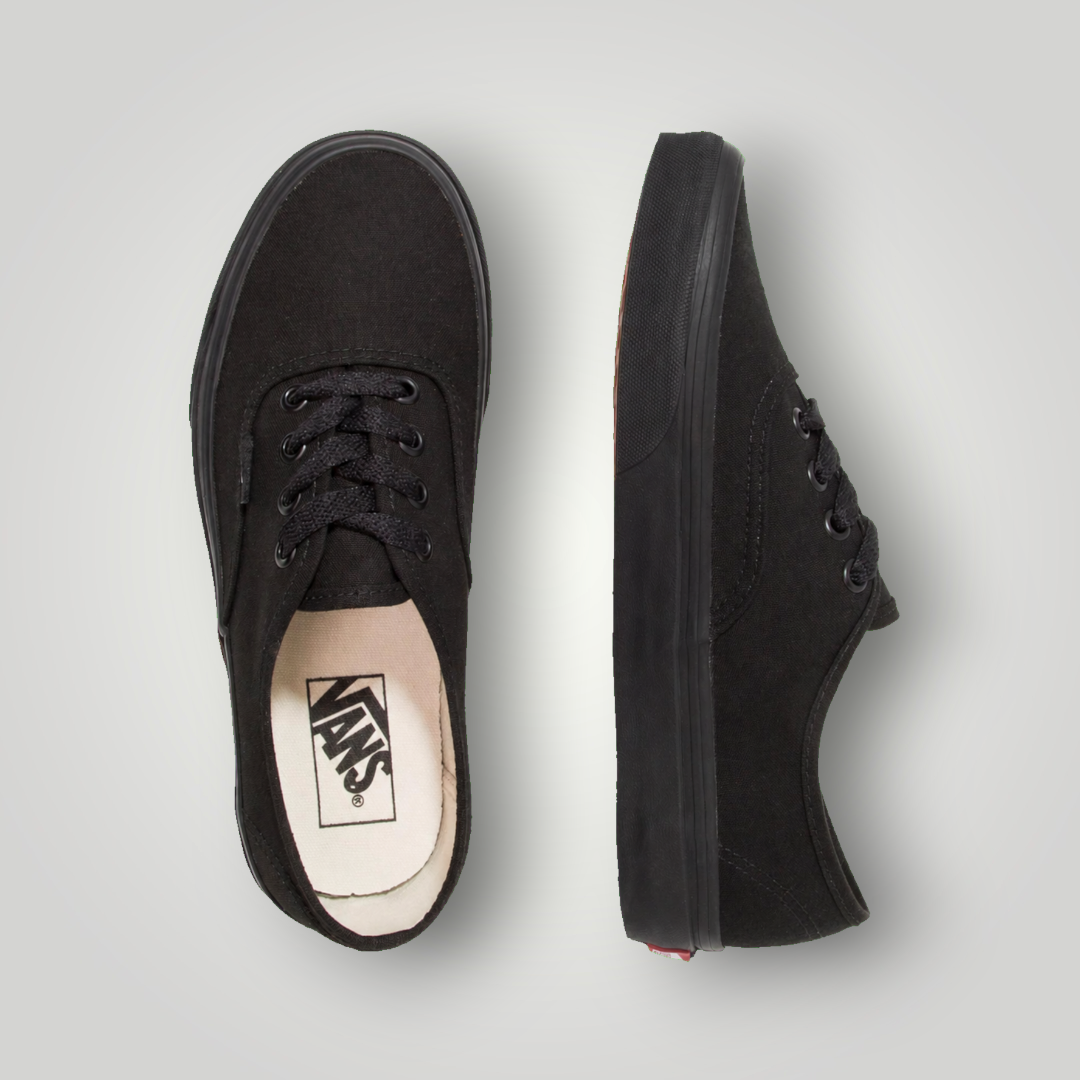 NDO Clothing Vans Authentic Sneaker in Schwarz aus Canvas mit Schnürung und flacher Gummisohle