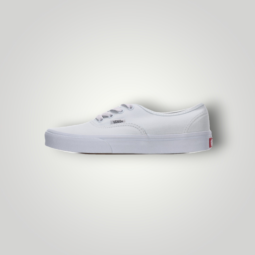 NDO Clothing Vans Authentic Unisex Sneaker in True White aus Canvas mit flacher Sohle und Schnürung