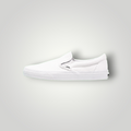 NDO Clothing Vans UA Classic Slip-On Sneaker in True White aus Canvas mit flacher Gummisohle und Elastikeinsätzen