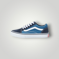 NDO Clothing Vans Old Skool Unisex Sneaker in Navy aus Canvas und Wildleder mit weißem Seitenstreifen