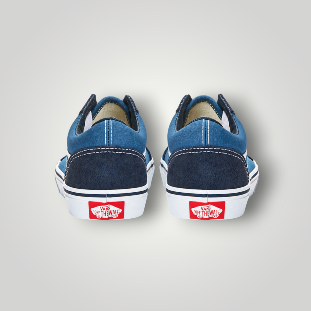 NDO Clothing Vans Old Skool Unisex Sneaker in Marineblau aus Canvas und Wildleder mit ikonischem Logo-Fersenpatch