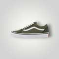 NDO Clothing Vans Old Skool Sneaker in Dunkelgrün aus Wildleder und Canvas mit weißem Seitenstreifen und Gummisohle