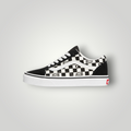 NDO Clothing Vans Old Skool Sneaker in Schwarz-Weiß mit Schachbrettmuster und seitlichem Logo-Detail