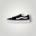 NDO Clothing Vans SK8 Low Sneaker in Schwarz und Weiß aus Canvas und Leder mit charakteristischem Seitenstreifen